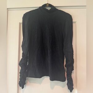 Anthropologie mock neck black long sleeve thin sweater